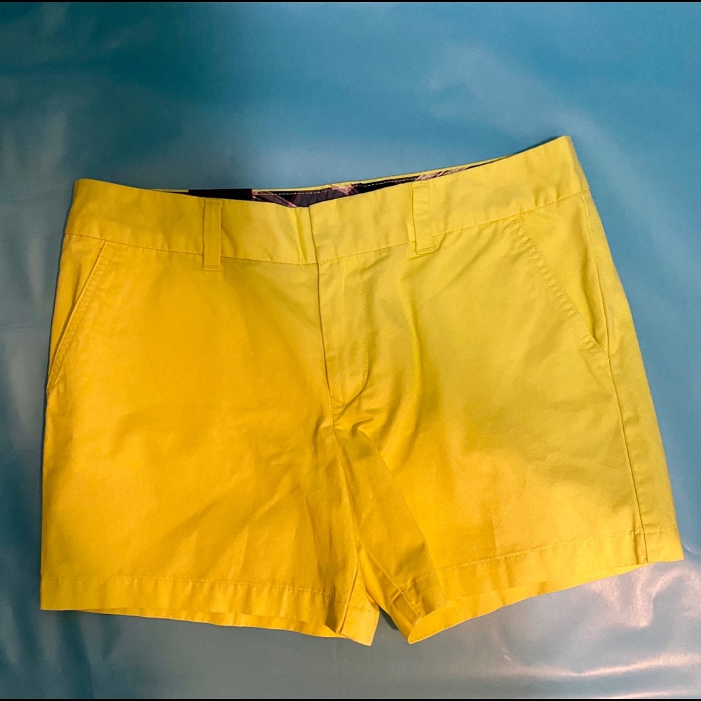 Yellow summer chino shorts